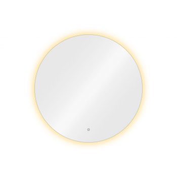 miroir de 80 cm de diamètre avec éclairage LED, bouton intégré, trois intensité d'éclairage, naturel, chaud, froid