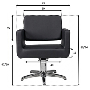 dimensions fauteuil de coiffure CHIC E