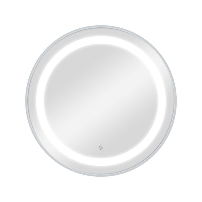 Miroir rond avec éclairage frontal double LED, réglage intensité par bouton, cadre en aluminium disponible en GOLD, BLACK, ou SILVER