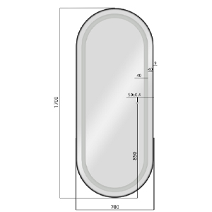Poste de coiffage 170 cm de hauteur avec trois intensité d'éclairage LED, naturel, chaud, blanc, couleur cadre aux choix : noir, doré, argenté