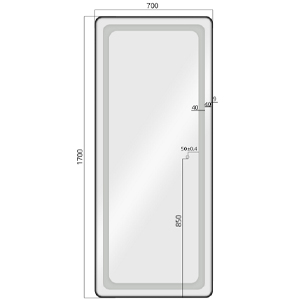 dimensions miroir rectangulaire LUSH LED