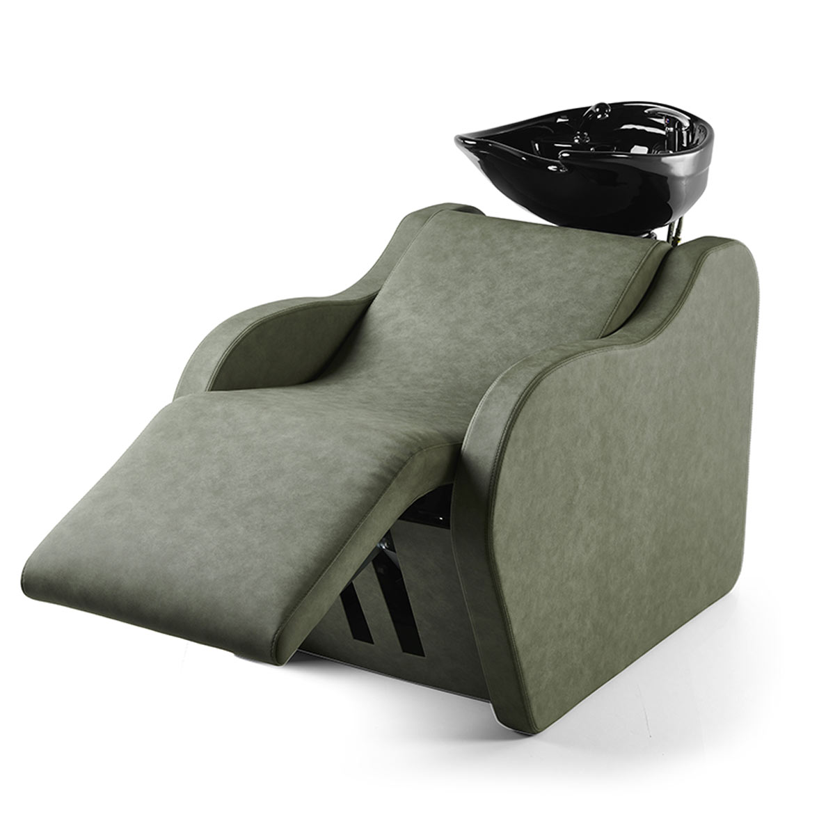 Bac à shampoing avec relève jambes électriques, massage shiatsu en option, élégant et confort optimal