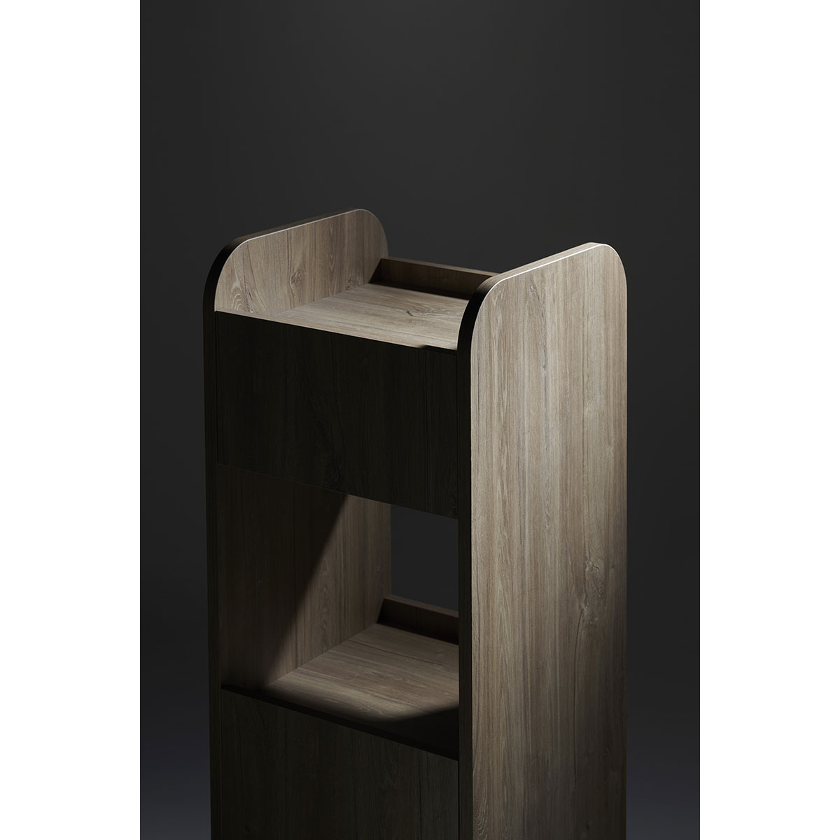 Meuble de rangement sur routettes avec deux tiroirs silencieux à freins, en stratifiés