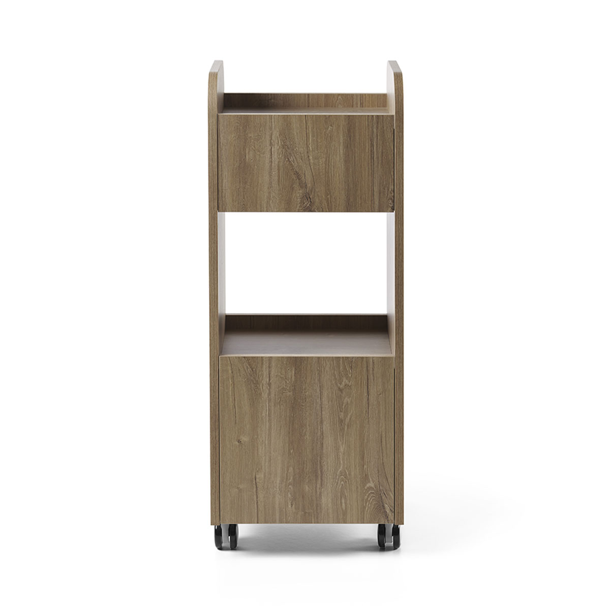 Meuble de rangement sur routettes avec deux tiroirs silencieux à freins, en stratifiés