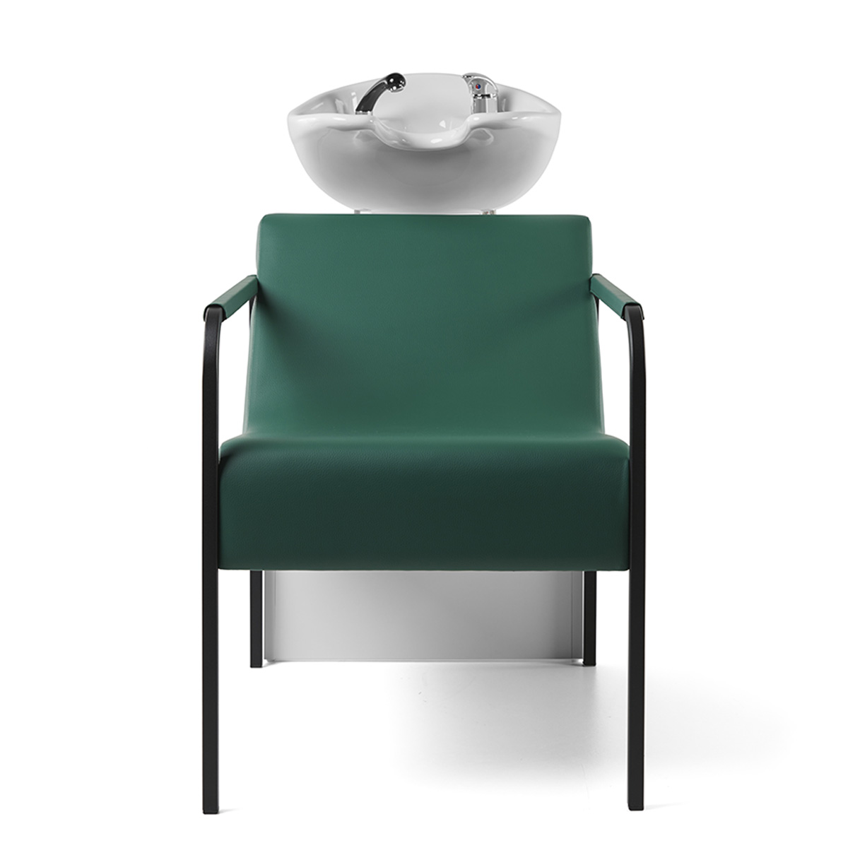 Bac à shampoing, finition stratifié et similicuir et couleur vasque aux choix