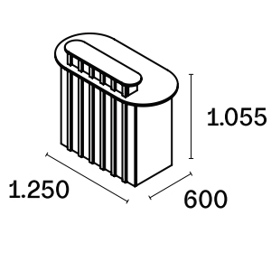 Comptoir d’accueil CORBO présentant son espace de travail, ses rangements et son design en bois stratifié.