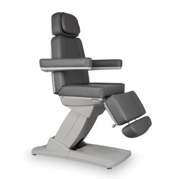 Fauteuil esthétique électrique ARIES 3 CH blanc avec 3 moteurs, repose-jambes réglable et repose-tête avec ouverture faciale