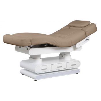 Table de massage spa chauffante POST BEIGE avec base en bois et éclairage LED