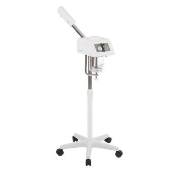 Vaporisateur à ozone CLEAR avec tête orientable, réservoir intégré pour essences et pied réglable en hauteur.