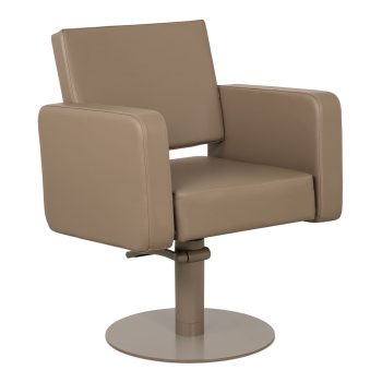 Fauteuil pour salon de coiffure réglable en hauteur avec pompe hydraulique, finition intégrale marron