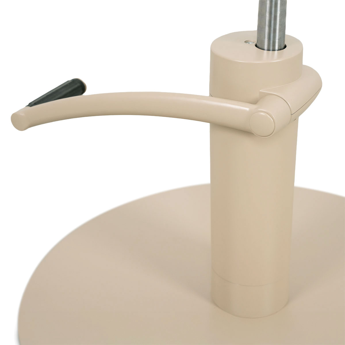 Siège de coiffure COSMO BEIGE, finition similicuir beige et base ronde plate et pompe hydraulique beige